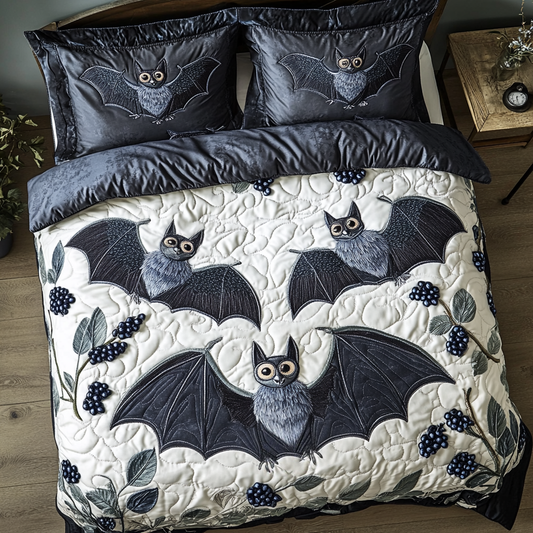 Mystical Bat 3-Piece Quilted Bedding Set NCU0VH4535
