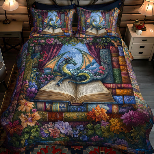 Mystical Dragonheart 3-Piece Quilted Bedding Set NCU0PT5569
