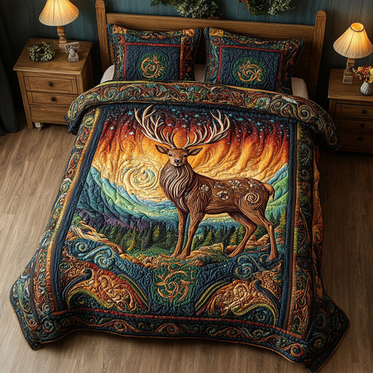 Mystical Forest Dreams 3-Piece Quilted Bedding Set NCU0PT3745
