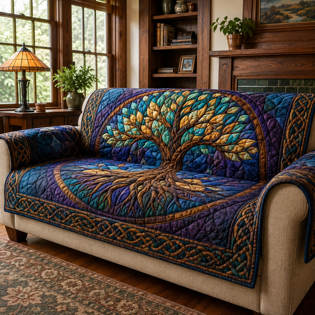 Mystical Glass Roots Quilted Sofa Cover NCU0VL3864