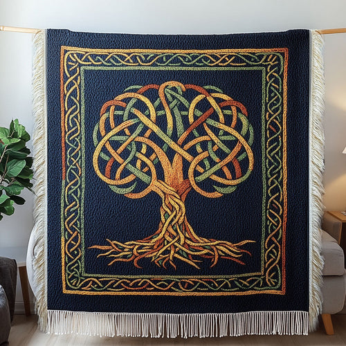 Mystical Knotted Tree Woven Sofa Blanket NCU0NT4779