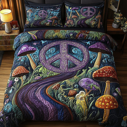 Mystical Midnight Peace 3-Piece Quilted Bedding Set NCU0PT4071