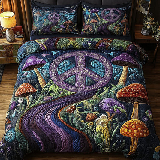 Mystical Midnight Peace 3-Piece Quilted Bedding Set NCU0PT4071