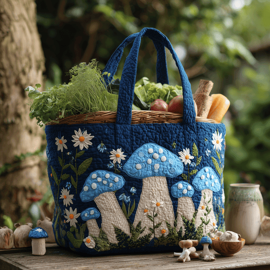 Mystical Mushroom Quilted Tote Bag NCU0TH2889