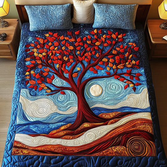 Mystical Tree 3-Piece Quilted Bedding Set NCU0NT4447