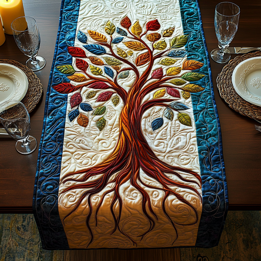 Mystical Tree of Colors Quilted Table Runner NCU0DV2226