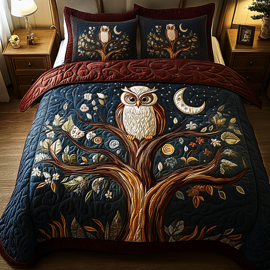 Mystical Watcher 3-Piece Quilted Bedding Set NCU0VH1463