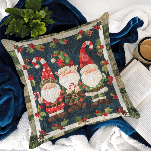 Festive Gnome Quilted Pillow Case NCU0TH2166