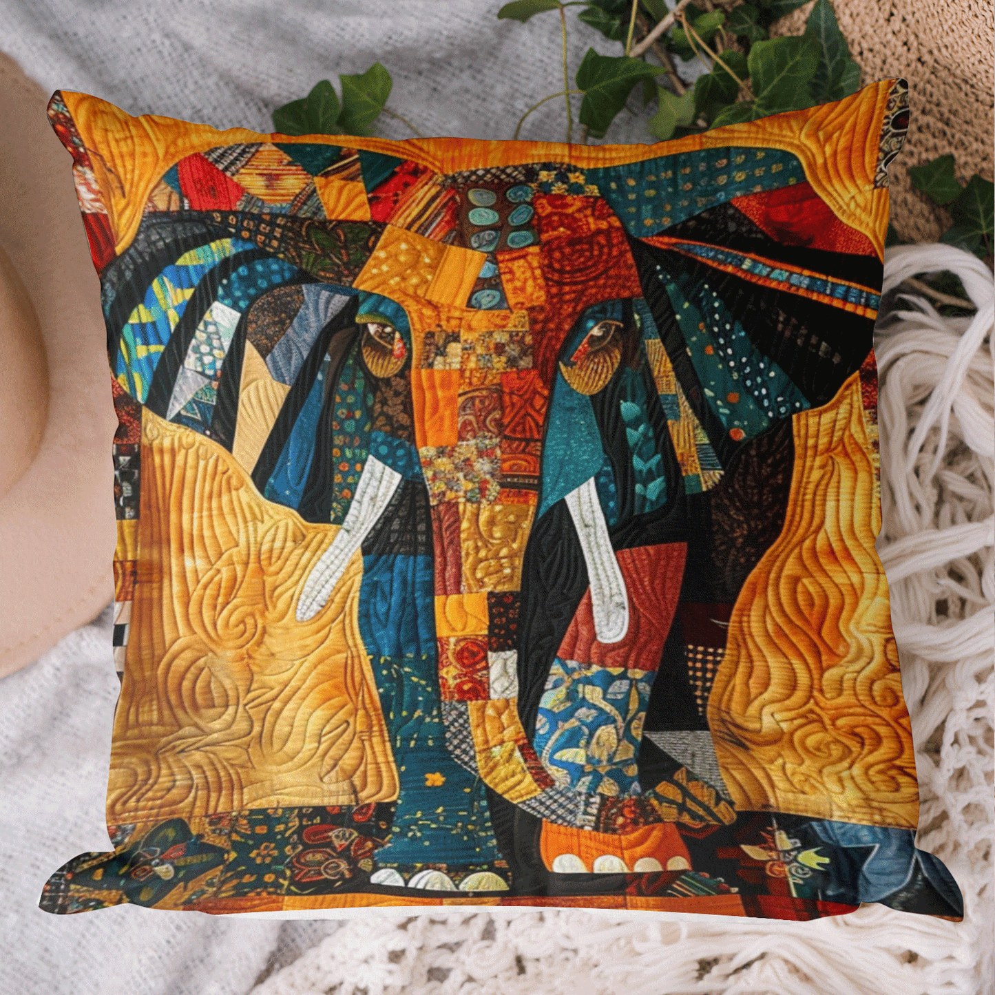 Vibrant Elephant Safari Pillow Case NCU0TH1768