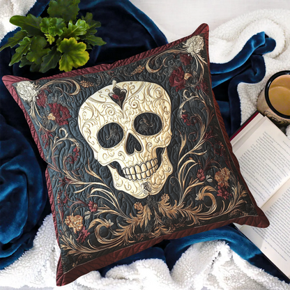 Shadowed Roses Skull Quilted Pillow Case NCU0TL2464