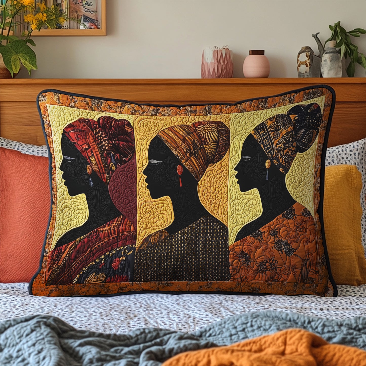 Afro Chic Quilted Bedding Pillow Case NCU0VH4108