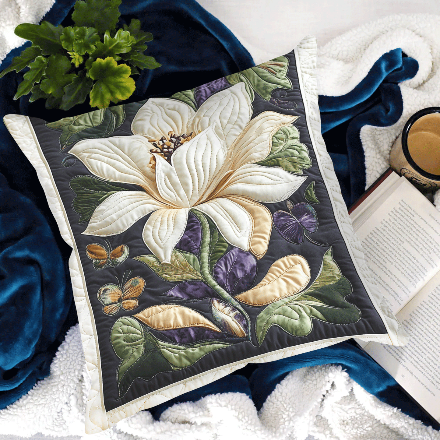 Floral Elegance Quilted Pillow Case NCU0VH3047