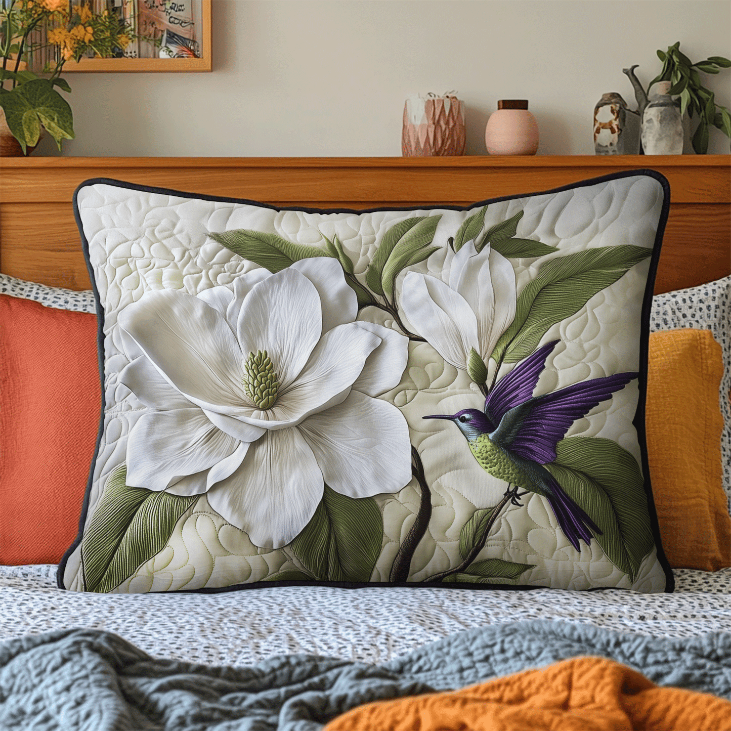 Pure Magnolia Quilted Bedding Pillow Case NCU0VH2910