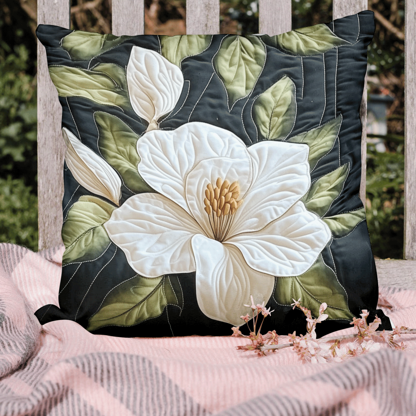 Magnolia Bloom Quilted Pillow Case NCU0VH3788