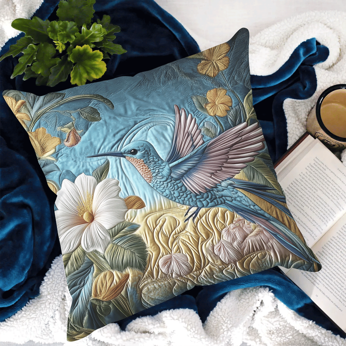 Floral Flight Quilted Pillow Case NCU0VH3605