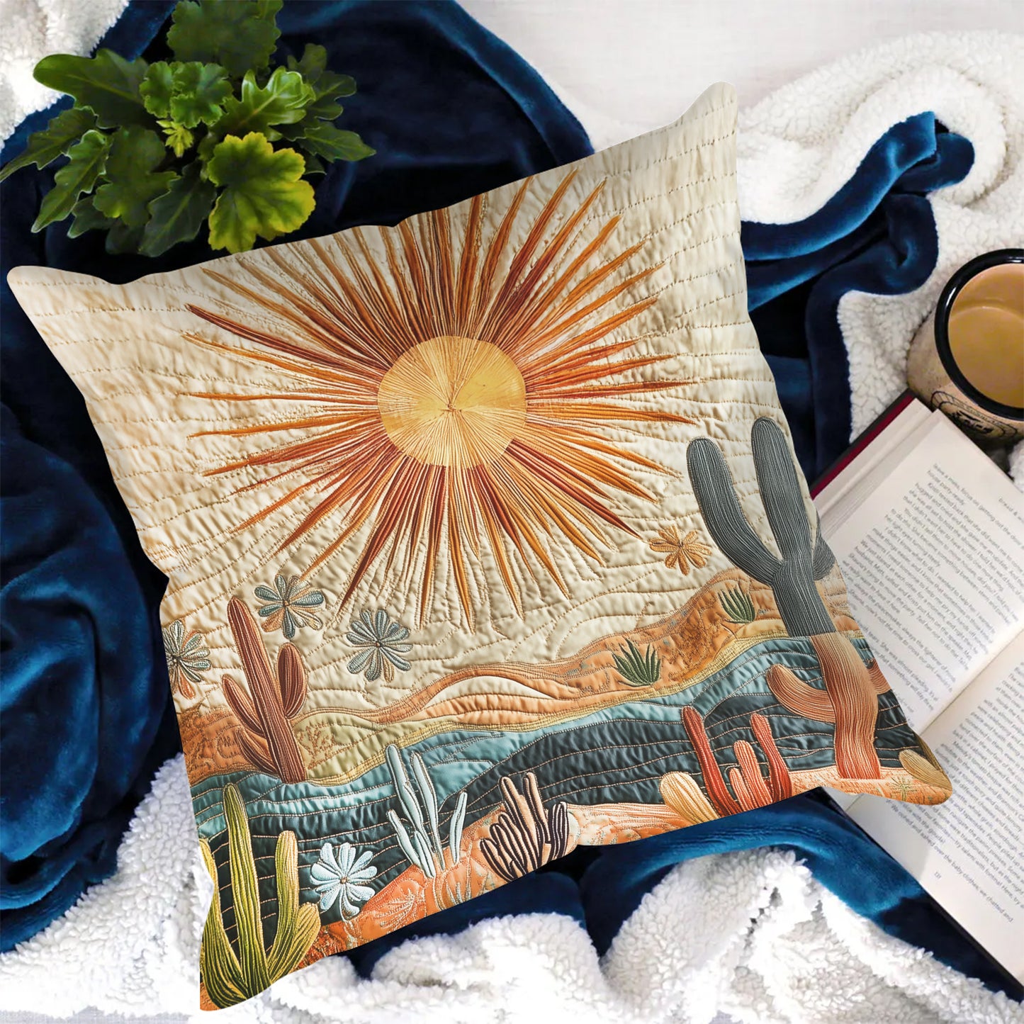 Sunrise Cactus Quilted Pillow Case NCU0VH4119