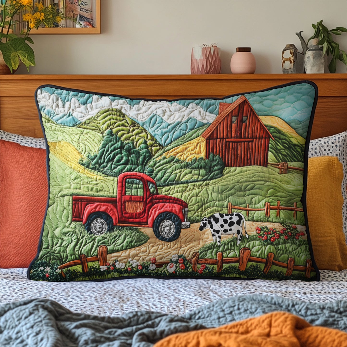 Farm Fresh Quilted Bedding Pillow Case NCU0VH3951