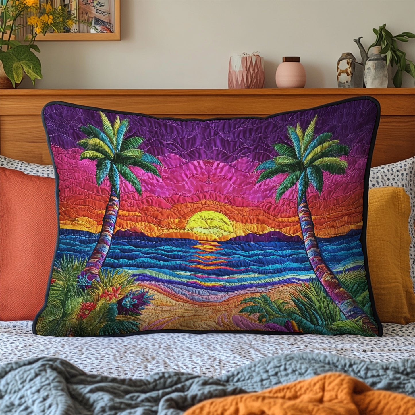 Beach Dreams Quilted Bedding Pillow Case NCU0VH4118