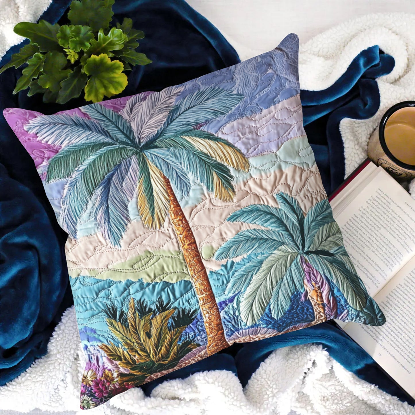Sunset Palms Quilted Pillow Case NCU0VH4111