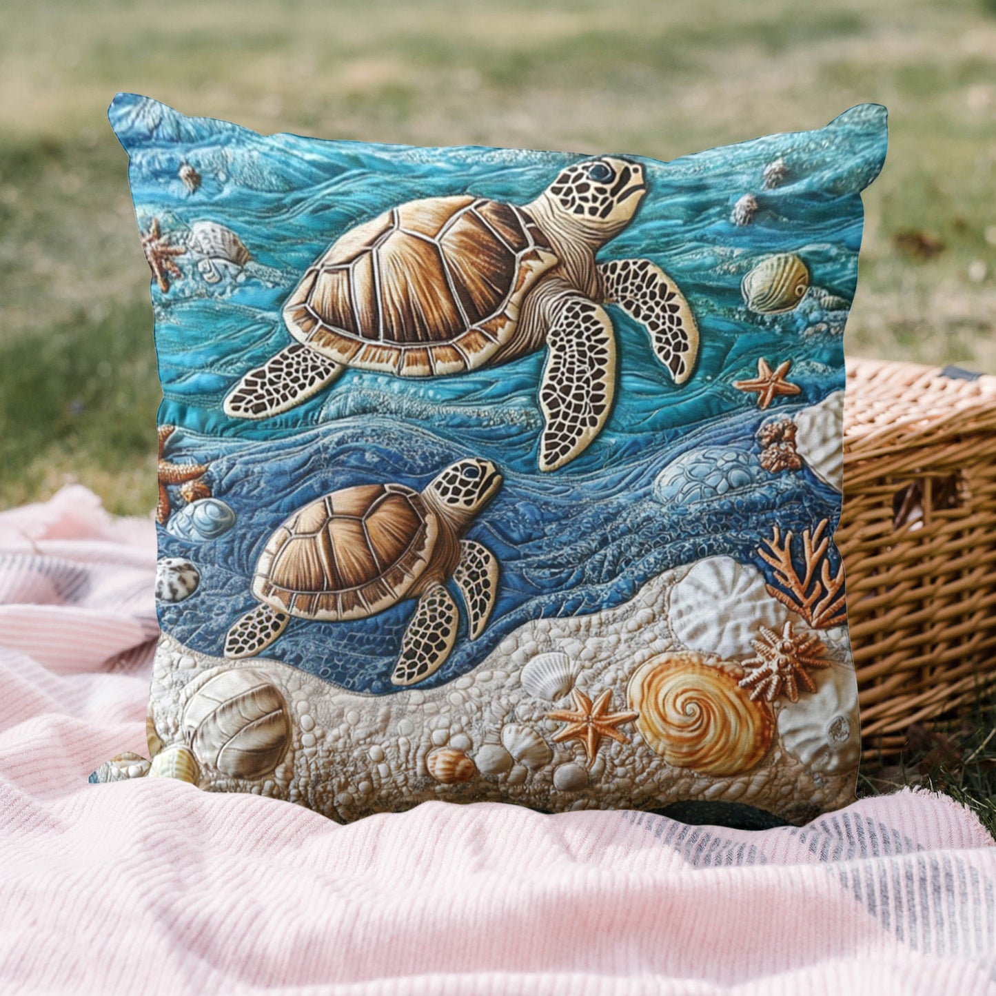 Beach Serenity Quilted Pillow Case NCU0VH4109