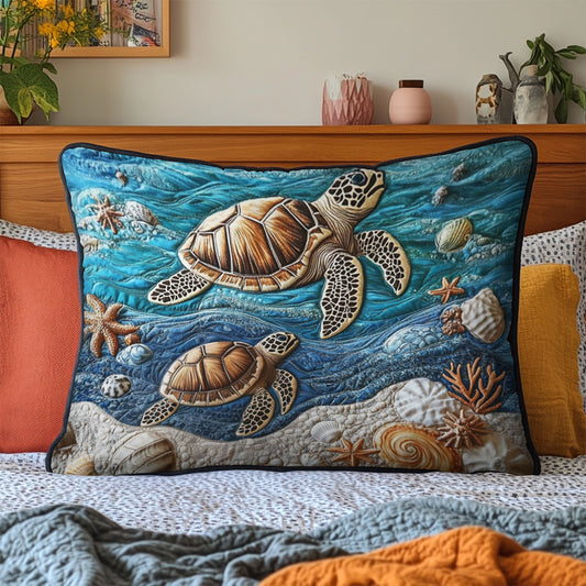Beach Serenity Quilted Bedding Pillow Case NCU0VH4110