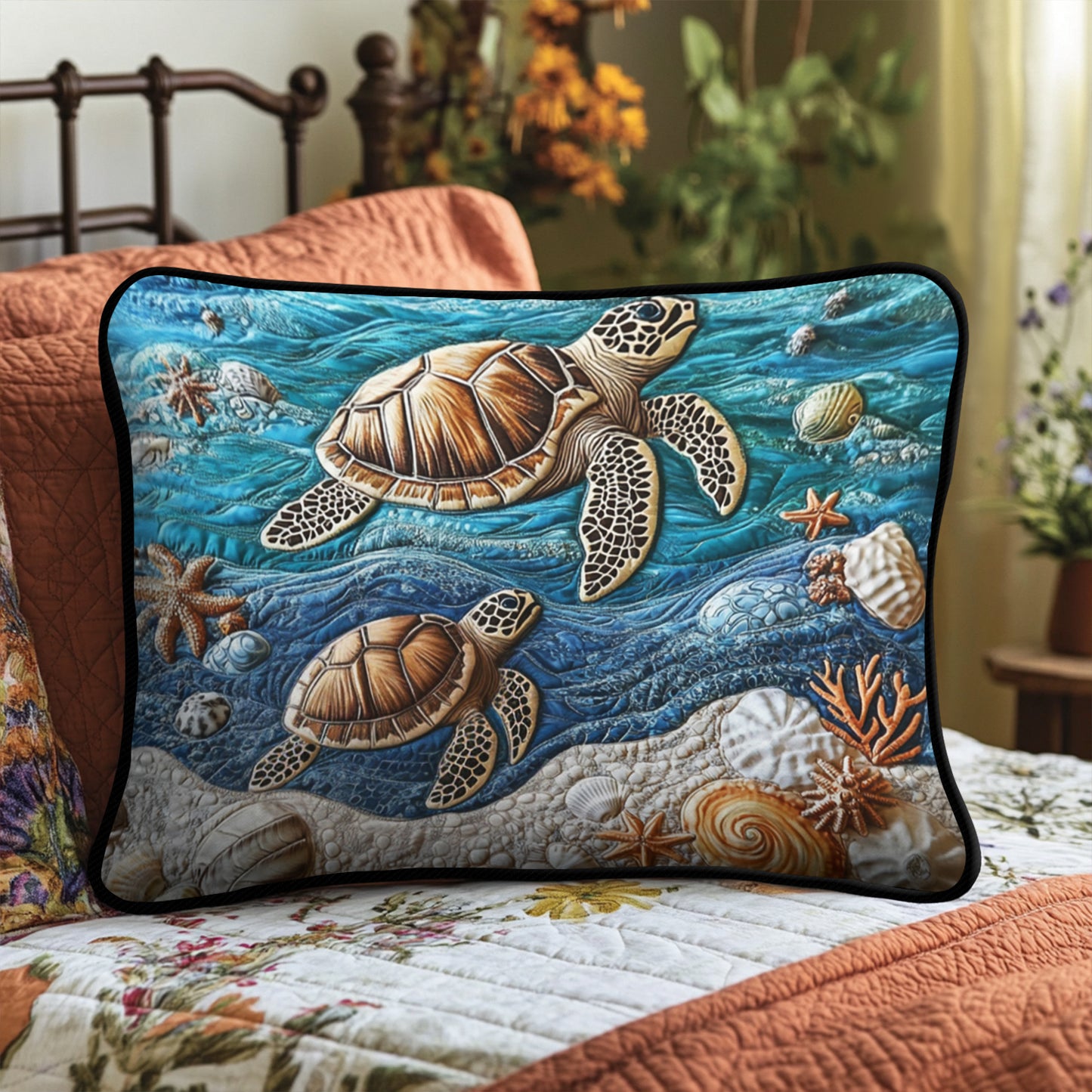 Beach Serenity Quilted Bedding Pillow Case NCU0VH4110