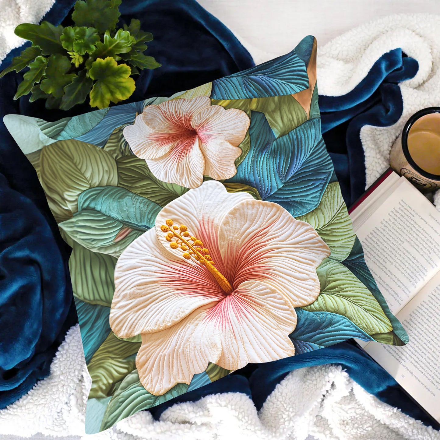Hibiscus Bloom Quilted Pillow Case NCU0VH4113