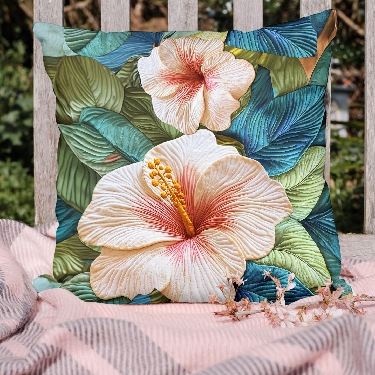 Hibiscus Bloom Quilted Pillow Case NCU0VH4113