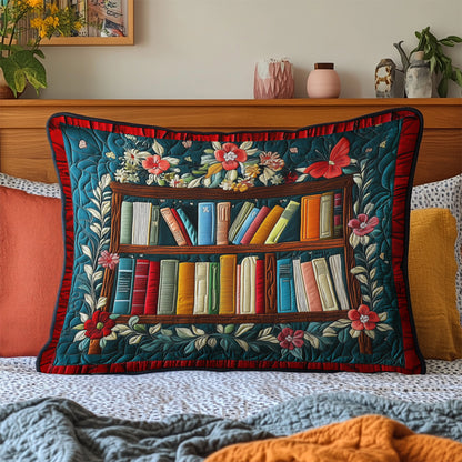 Bookworm Bliss Quilted Bedding Pillow Case NCU0VH4106
