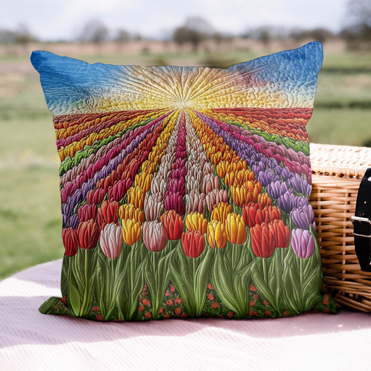 Colorful Tulips Quilted Pillow Case NCU0VL2033