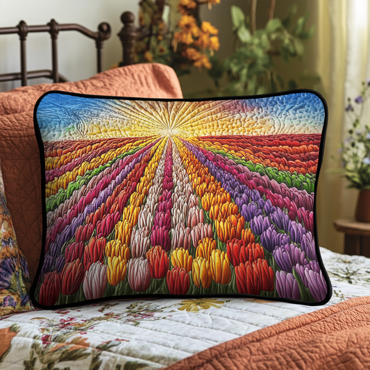 Colorful Tulips Quilted Bedding Pillow Case NCU0VL2033