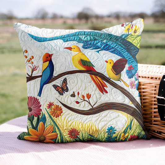 Birds Delight Quilted Pillow Case NCU0VL2076