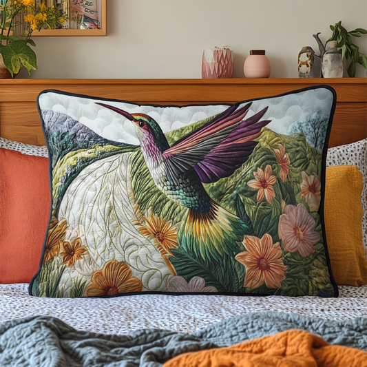 Hummingbird Flight Quilted Bedding Pillow Case NCU0VL2137