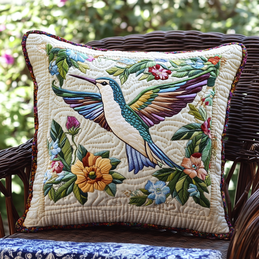 Hummingbird Harmony Quilted Pillow Case NCU0VL918