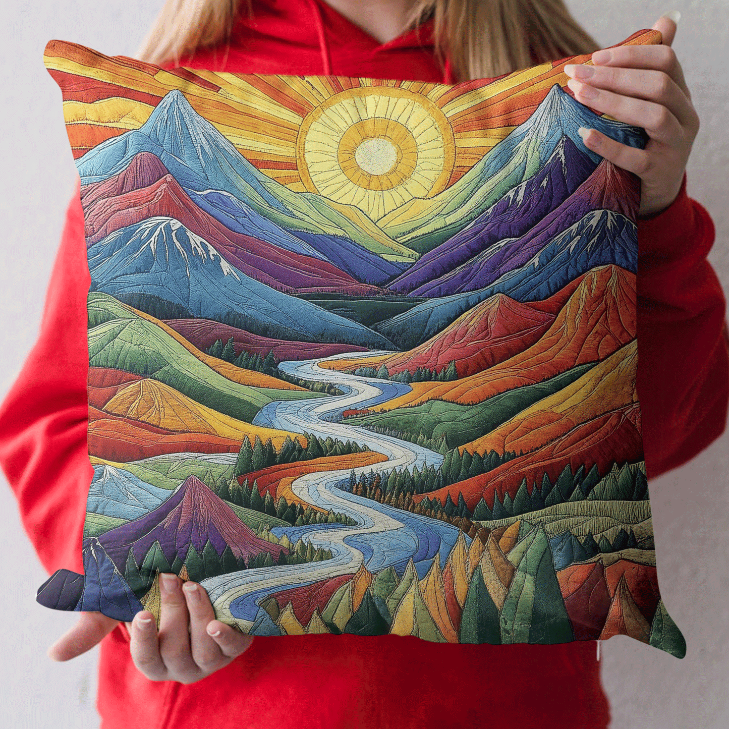 Mountain Glow Quilted Pillow Case NCU0VL926