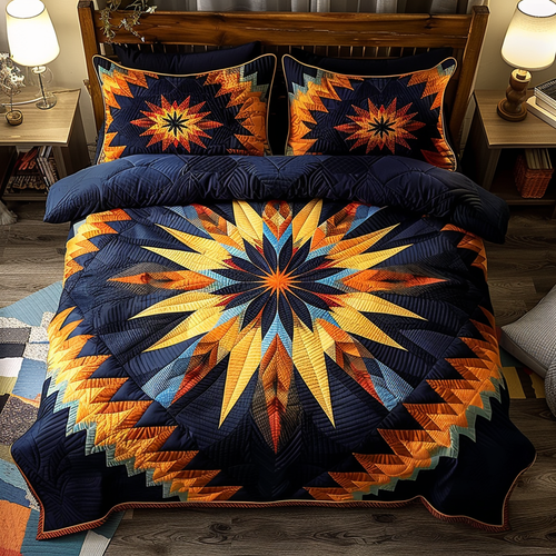 Native Starburst 3-Piece Quilted Bedding Set NCU0TH617