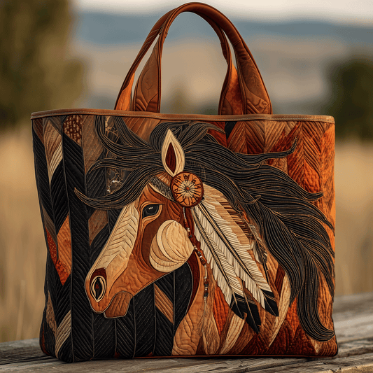 Native Horse Pride Quilted Tote Bag NCU0TH2878