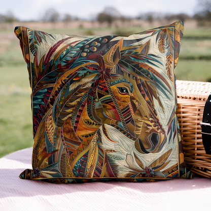 Native Horse Quilted Pillow Case NCU0DK522