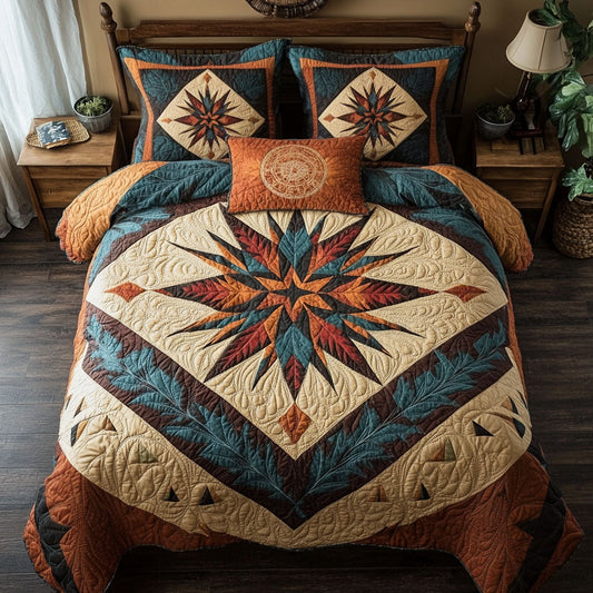 Native Sun Star 3-Piece Quilted Bedding Set NCU0PT6844