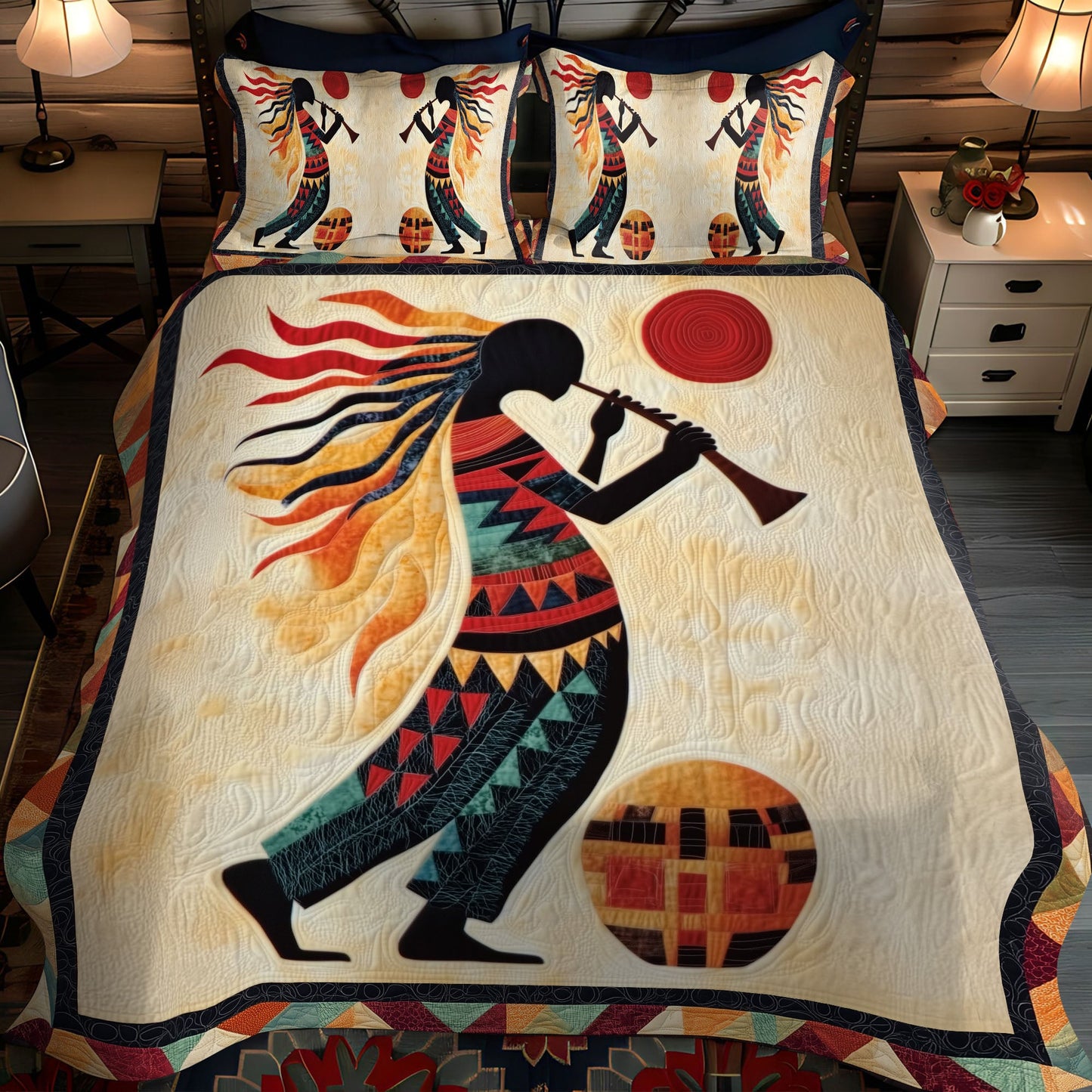 Native Winds 3-Piece Quilted Bedding Set NCU0PT7323