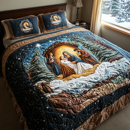Nativity Peace 3-Piece Quilted Bedding Set NCU0VH1043