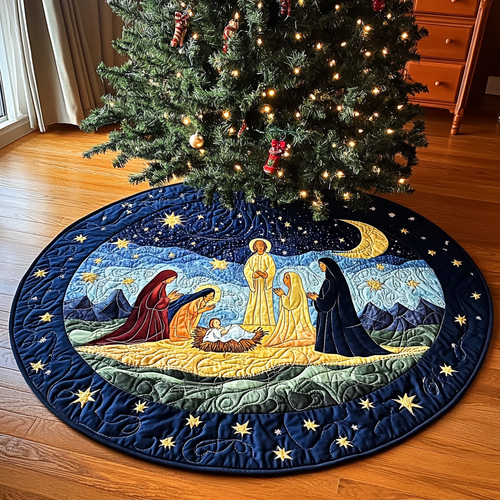 Nativity Quilted Christmas Tree Skirt NCU0DV1167