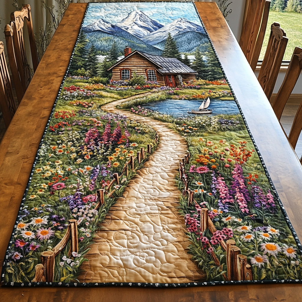 Nature Beauty Quilted Table Runner NCU0DK6854