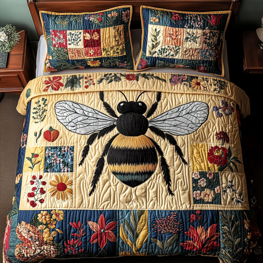 Nature Bee 3-Piece Quilted Bedding Set NCU0VH5526