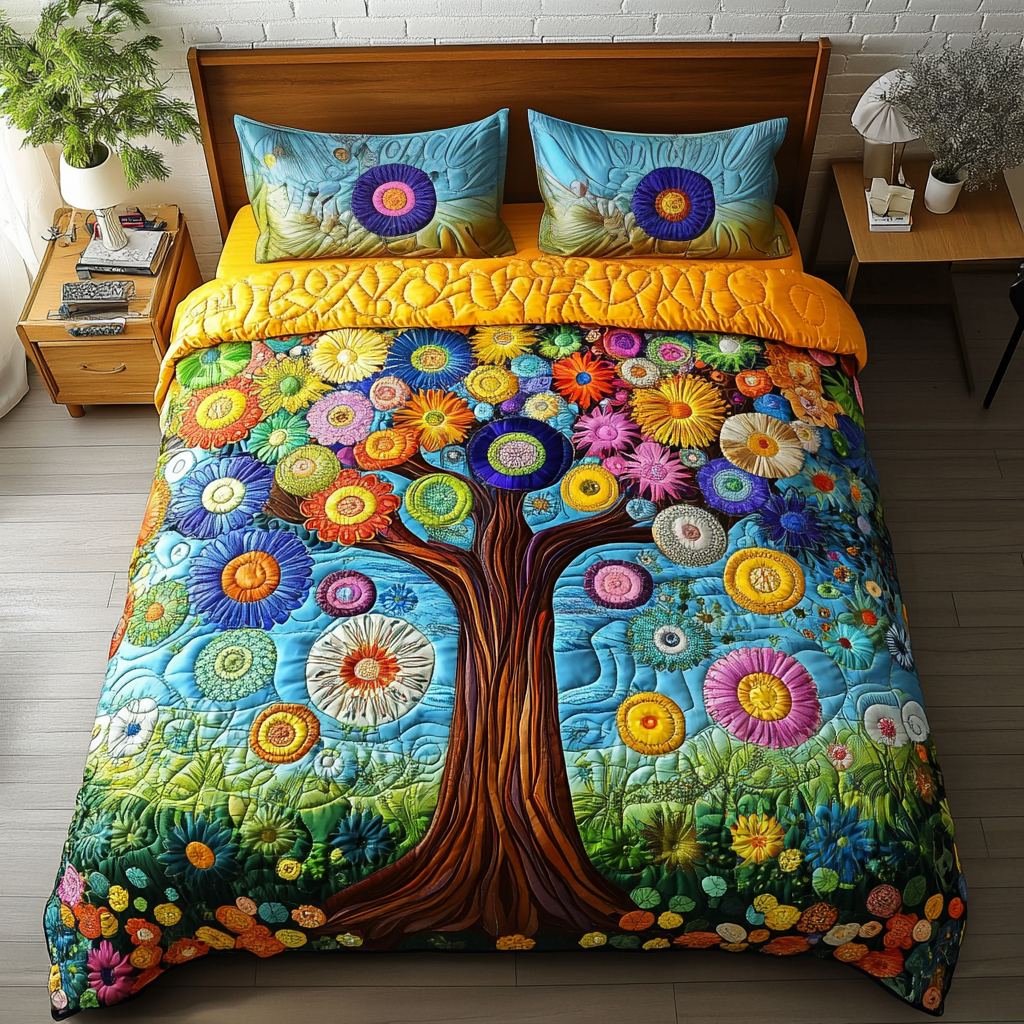Nature Bliss 3-Piece Quilted Bedding Set NCU0VH2587