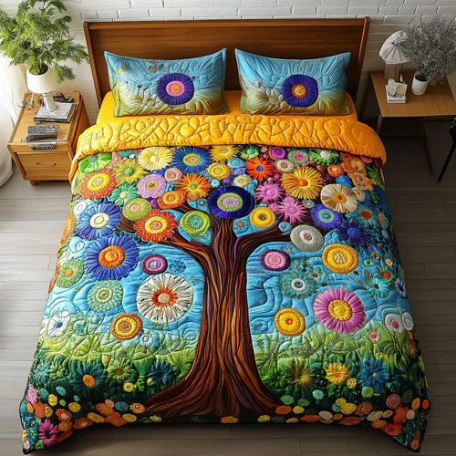 Nature Bliss 3-Piece Quilted Bedding Set NCU0VH2587