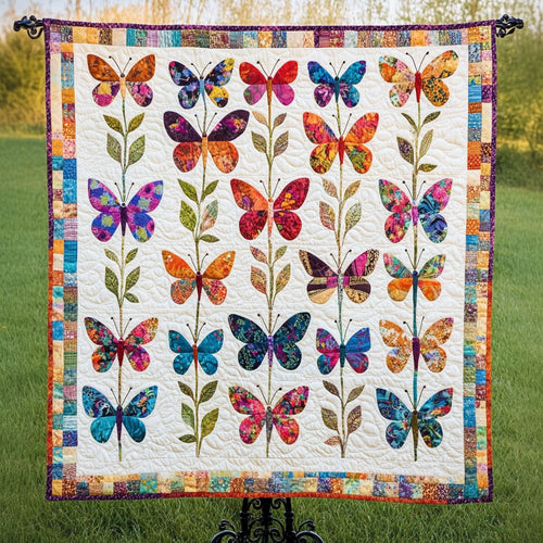 Nature Butterfly Rows Quilted Blanket NCU0NT3401