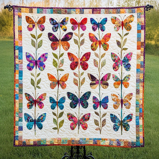 Nature Butterfly Rows Quilted Blanket NCU0NT3401