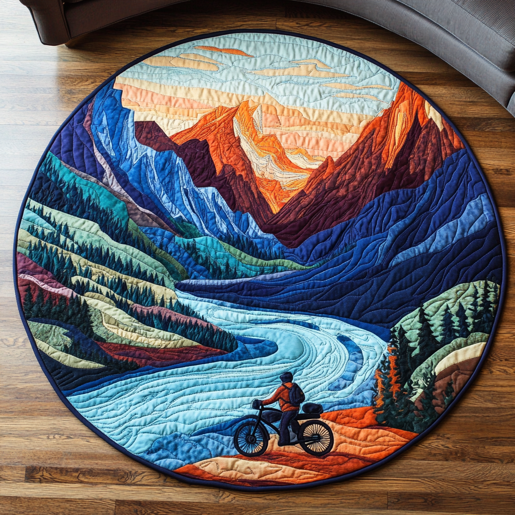 Nature Canvas Quilted Round Mat NCU0DK7375