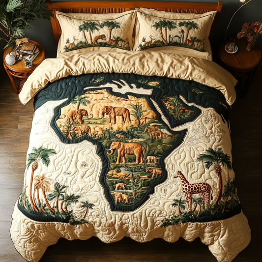 Nature Echo 3-Piece Quilted Bedding Set NCU0VH5559